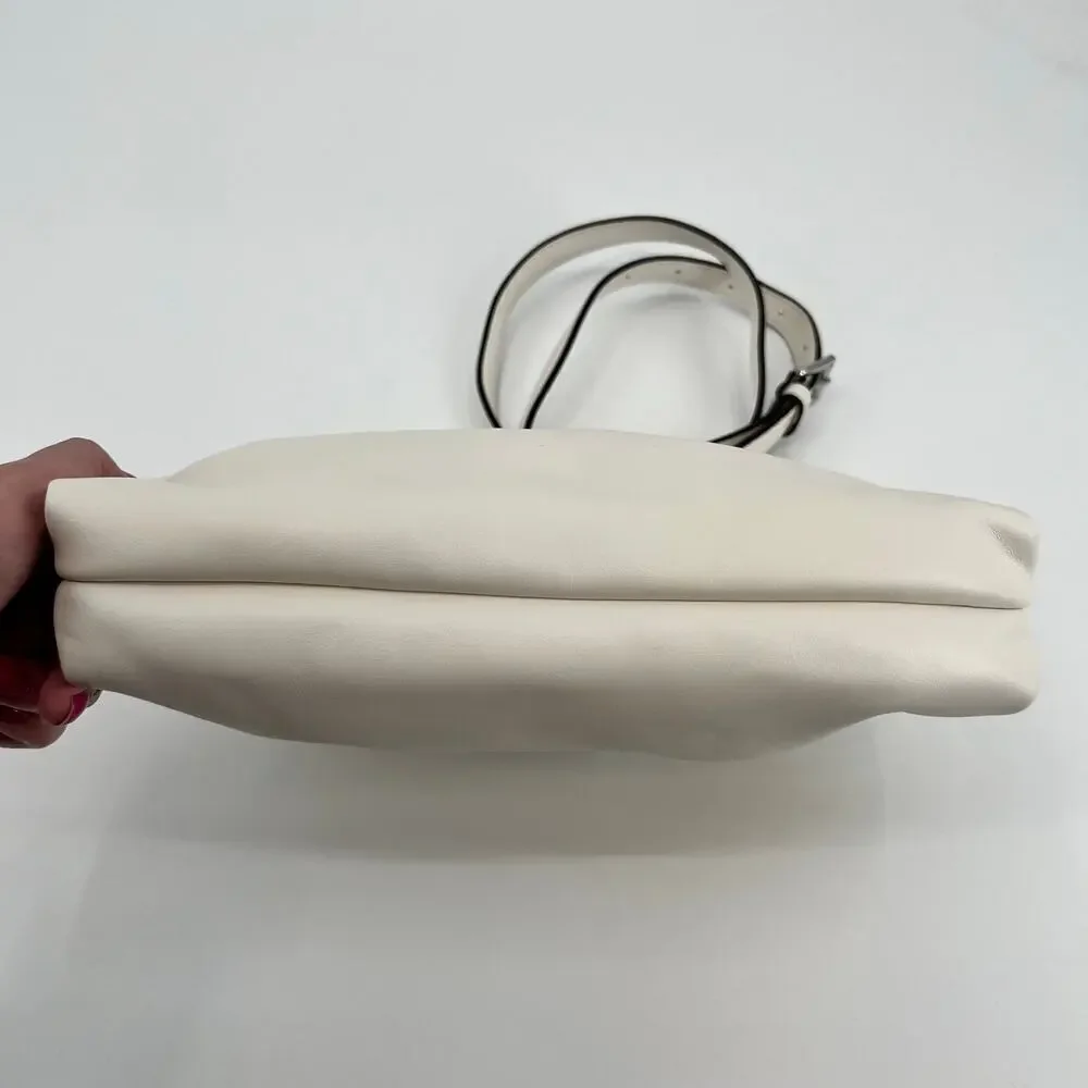 Michael Kors Nola Small Crossbody Bag white silver hardware clasp travel - Picture 4 of 9